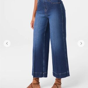 SPANX Cropped Wide-Leg Denim Jeans